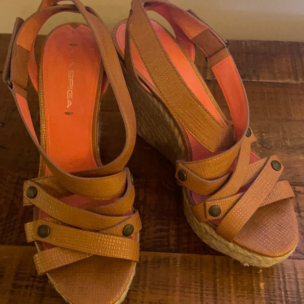 Via Spiga wedge sandal bronze